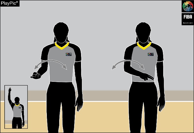 BALL RETURNED TO BACKCOURT — Wave arm front of body