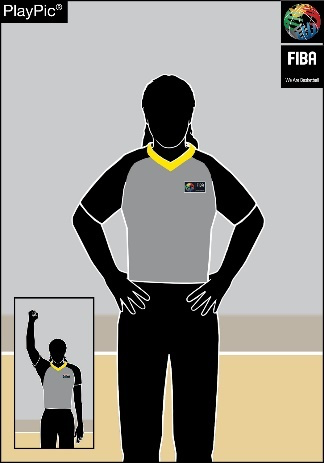 BLOCKING (DEFENSE), ILLEGAL SCREEN (OFFENSE) — Both hands on hips
