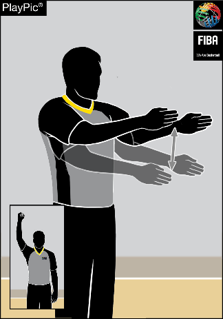 ILLEGAL CYLINDER — Move both arms with open palm vertically down and up
